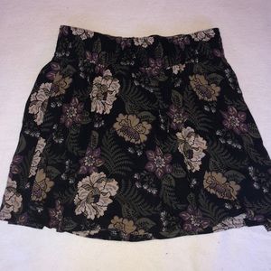 Black floral skirt